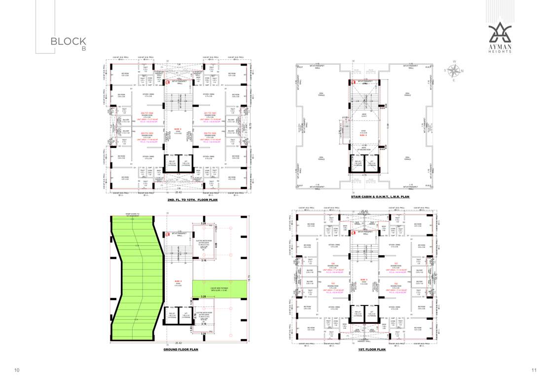  heights Block B Cluster Plan from ground to 10th Floor