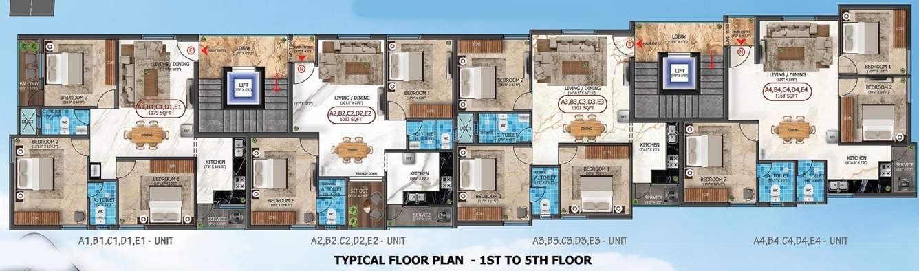  sai nandana Vinayaggas Sai Nandana Cluster Plan From 1st To 5th Floor