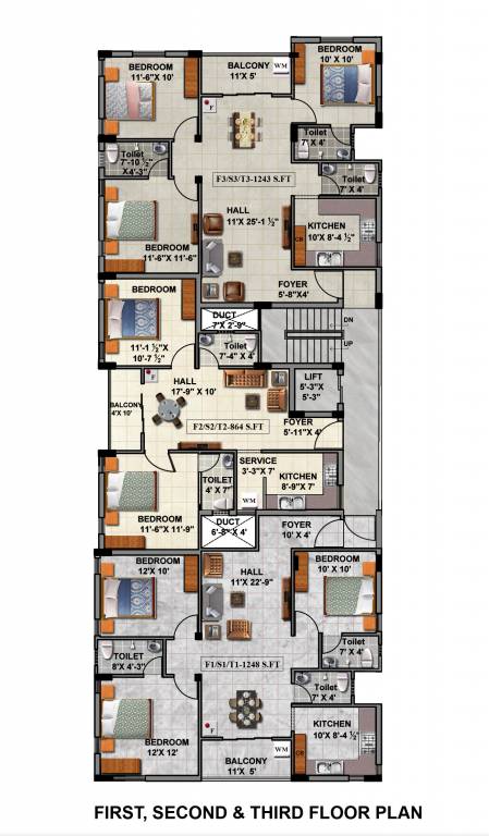 crest Crest Cluster Plan from 1st to 3rd Floor