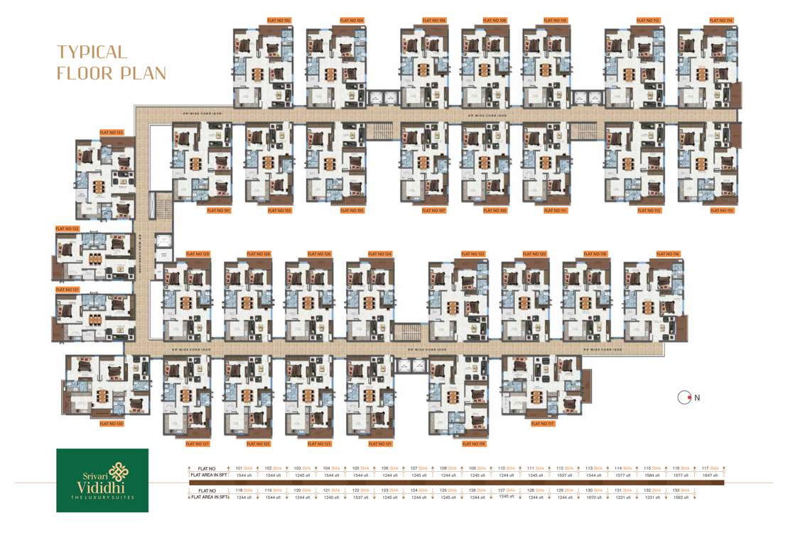  srivari vididhi Srivari Vididhi Cluster Plan for Typical Floor