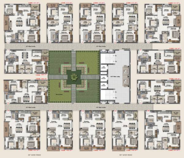  balaji-harmony Balaji Harmony Typical Foor Cluster Plan