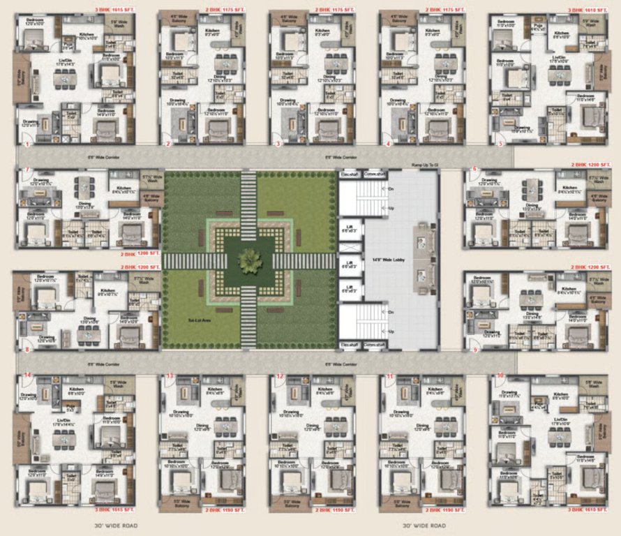  balaji harmony Balaji Harmony Typical Foor Cluster Plan