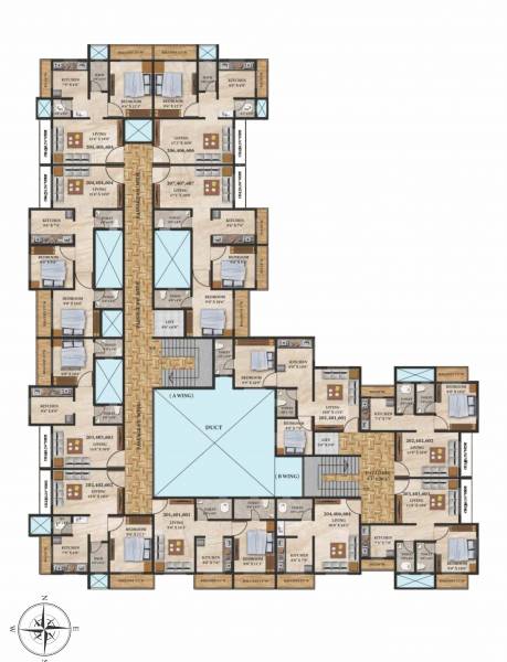  sun-pride A And B Wing Cluster Plan from 2nd to 6th Floor