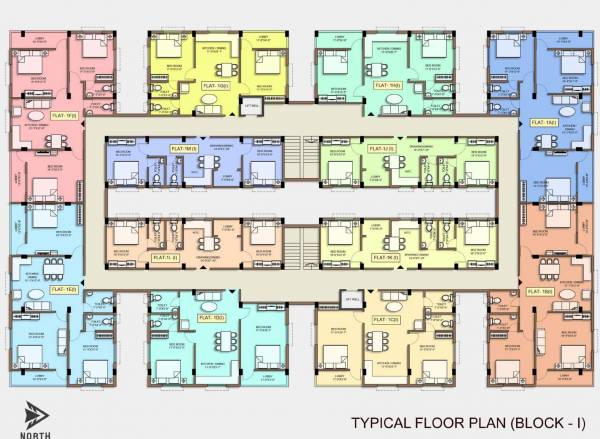  elite-square Block I Cluster Plan from 1st to 5th Floor