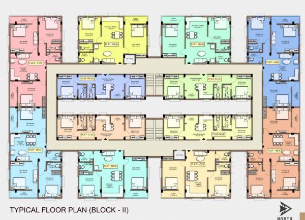  elite-square Block II Cluster Plan from 1st to 5th Floor