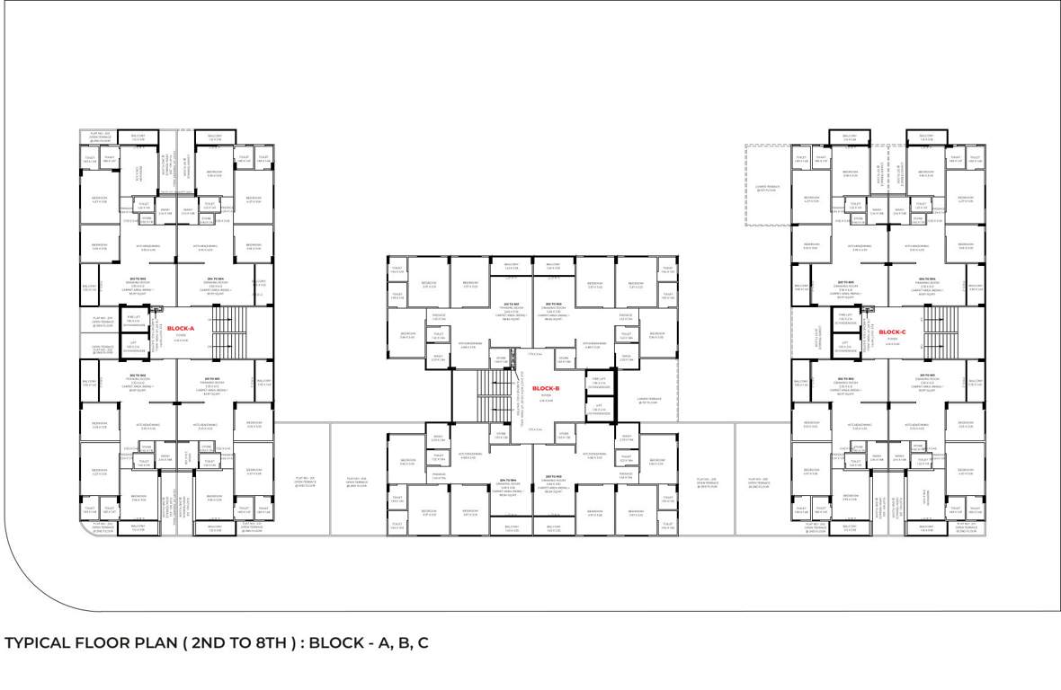  swagatam elenza A To C Cluster Plan From 2nd To 8th Floor