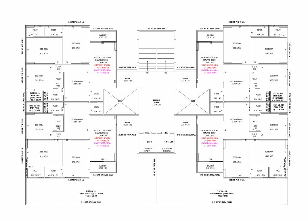  sahitya sky Block A Cluster Plan from 1st to 9th Floor