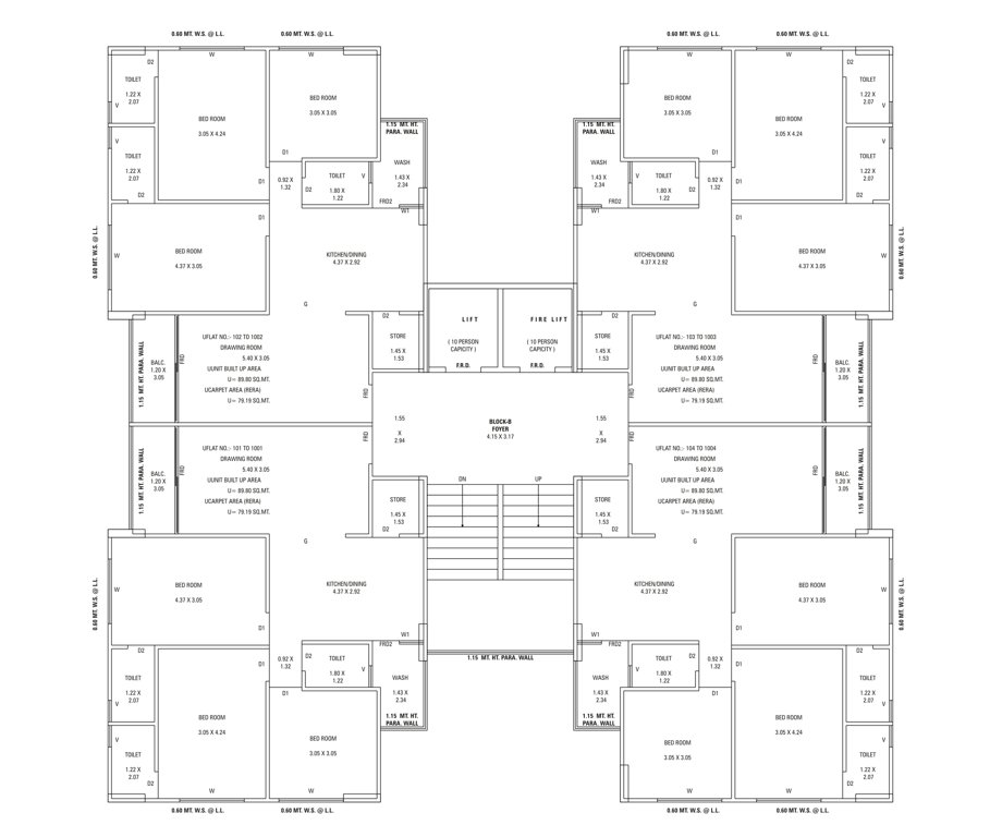  sahitya sky Block B Cluster Plan from 1st to 10th Floor