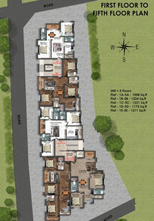  ashoka Ashoka Cluster Plan from 1st to 5th Floor