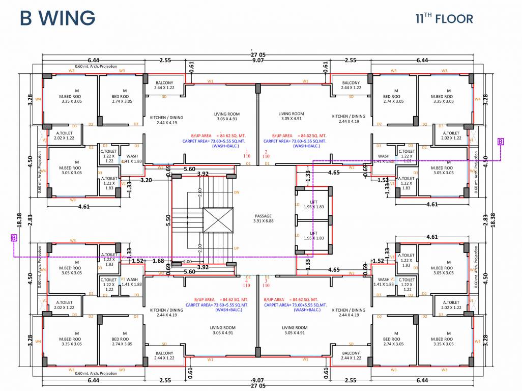  prayosha impress B Cluster Plan For 11th Floor