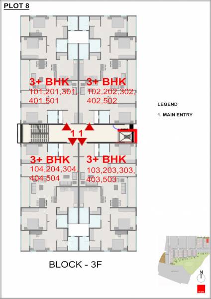  shantivanam-phase-3-plot-8 Block 3 F Cluster Plan from 1st to 6th Floor
