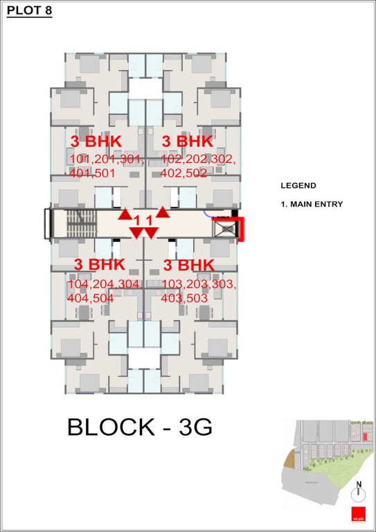  shantivanam phase 3 plot 8 Block 3 G Cluster Plan from 1st to 6th Floor