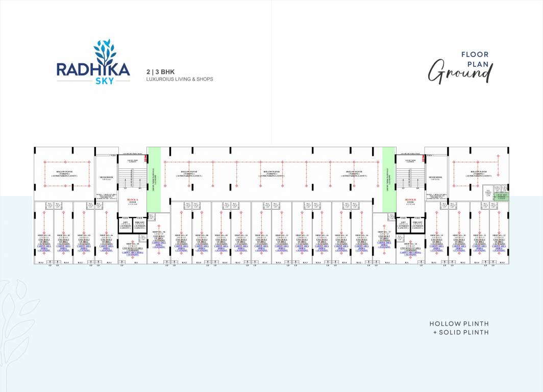  radhika sky Block A And B Cluster Plan for ground Floor