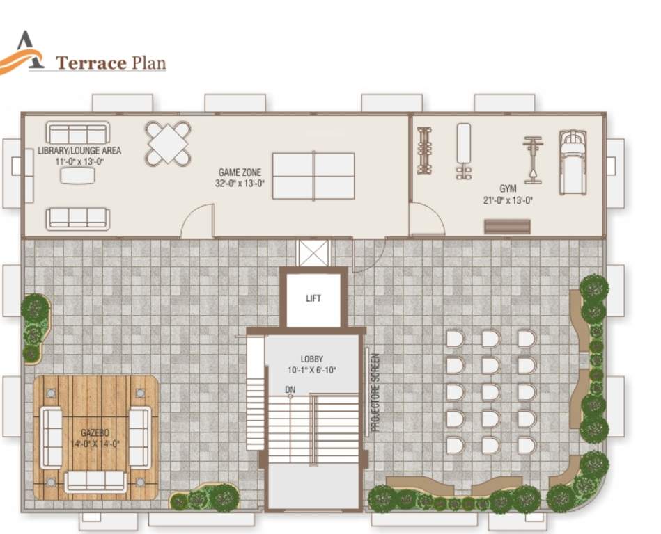  akshar paradise Akshar Paradise Cluster Plan for Terrace Floor