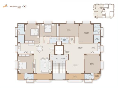  akshar-paradise Akshar Paradise Cluster Plan from 1st to 5th Floor