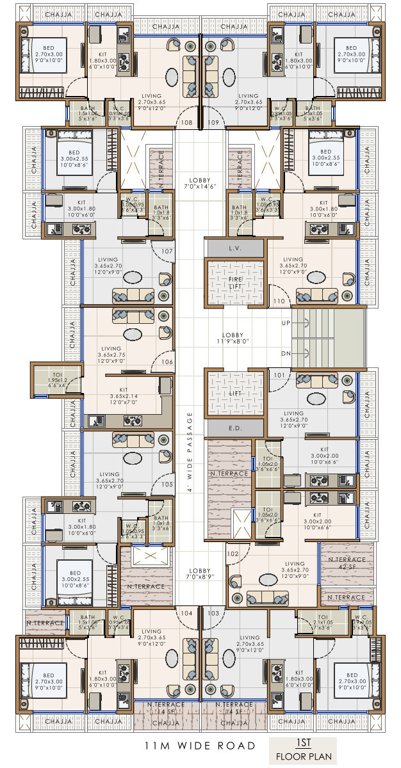  heights Venkatesha Heights Cluster Plan for 1st Floor