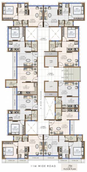 Venkatesha Heights Cluster Plan for 7th Floor heights Venkatesha Heights Cluster Plan for 7th Floor