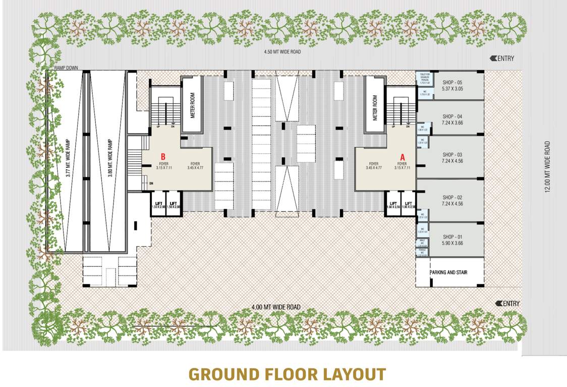 the crest glory Block A And B Cluster Plan for ground Floor