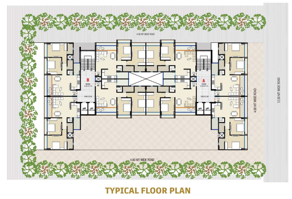  the crest glory Block A And B Cluster Plan from 1st to 7th Floor