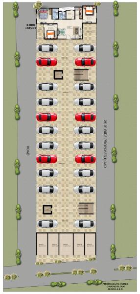  krishna-residency Dummy Tower Cluster Plan for ground Floor