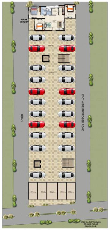 krishna residency Dummy Tower Cluster Plan for ground Floor