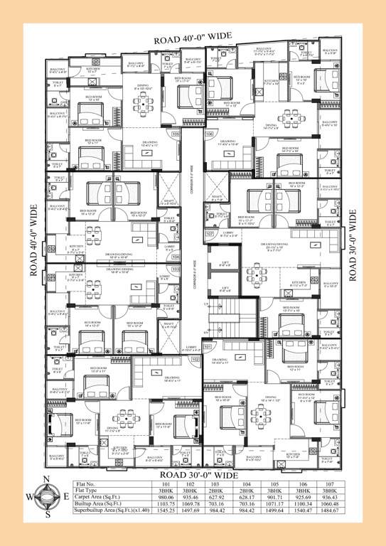  sunrise Parth Sunrise Cluster Plan for Typical Floor