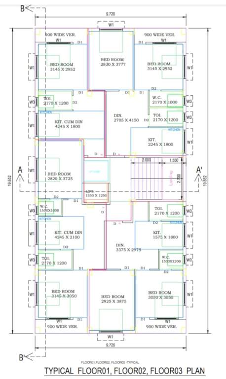  sawpna puran Sawpna Puran Cluster Plan from 1st to 3rd Floor