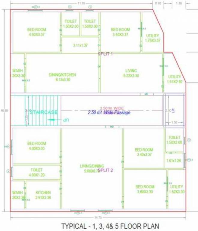  hill edge Hill Edge Cluster Plan from 1st to 5th Floor
