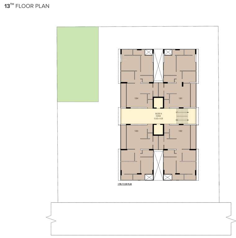  the double three Block A Cluster Plan For 13th Floor