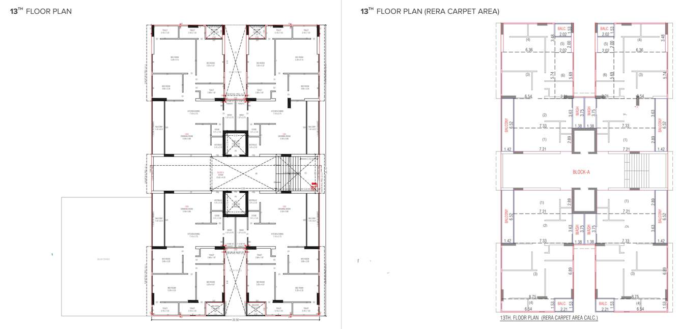 the double three Block A Cluster Plan For 13th Floor