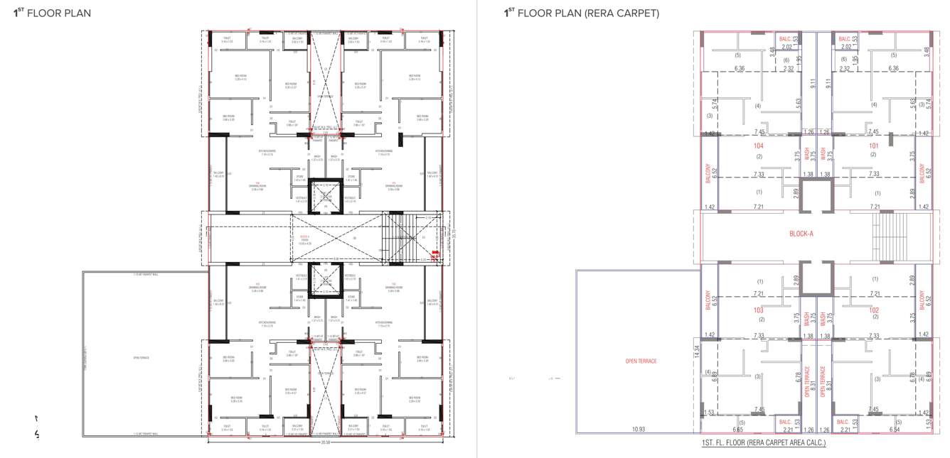  the double three Block A Cluster Plan For 1st Floor