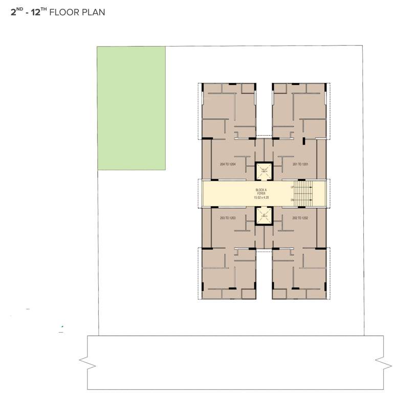  the double three Block A Cluster Plan From 2nd To 12th Floor