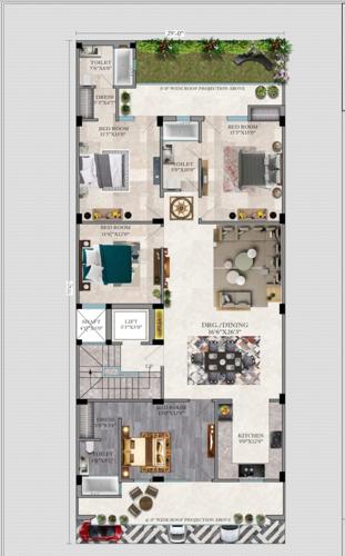  premium-floors-245yd Premium Floors 245yd Cluster Plan from 1st to 4th Floor