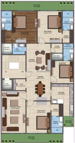  premium-floors-372-yd Premium Floors 372 Yd Cluster Plan For Typical Floor Plan