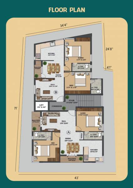  vanam Vanam Cluster Plan from 1st to 3rd Floor