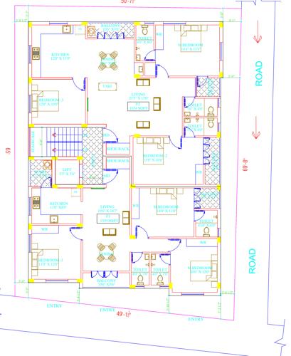  keerthi-flats Keerthi Flats Cluster Plan for 1st Floor