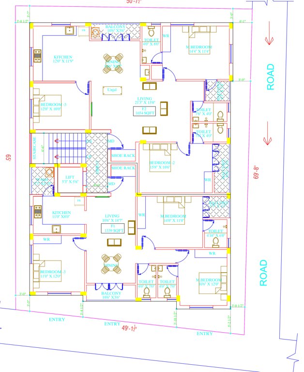  keerthi flats Keerthi Flats Cluster Plan for 1st Floor