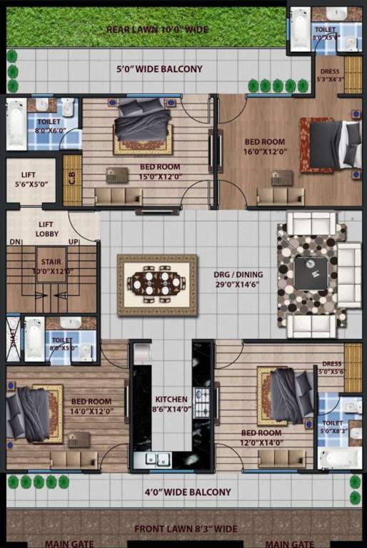  premium floors 275yd RR Premium Floors 275Yd Typical Cluster Plan