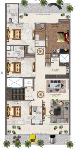  rk-gupta-elite-floors RK Gupta Elite Floors Cluster Plan For 1st Floor
