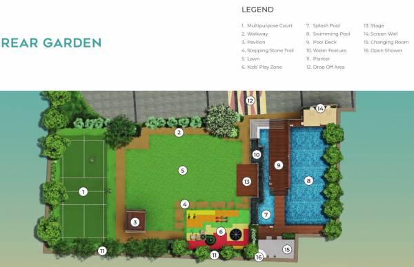  isquare Block A, B Rear Garden Cluster Plan