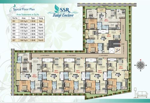  balaji-enclave SSR Balaji Enclave Cluster Plan from 1st to 5th Floor
