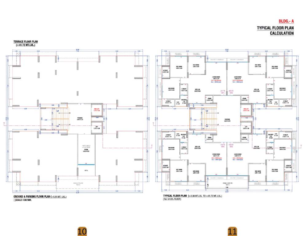  meera pearl Block A Cluster Plan from ground to 12th Floor