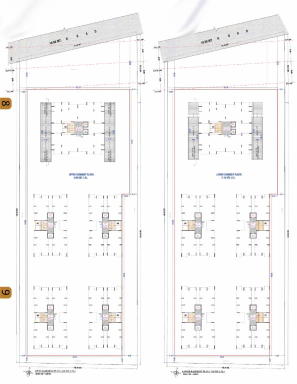  meera pearl Block A To E Cluster Plan for Upper And Lower Basement