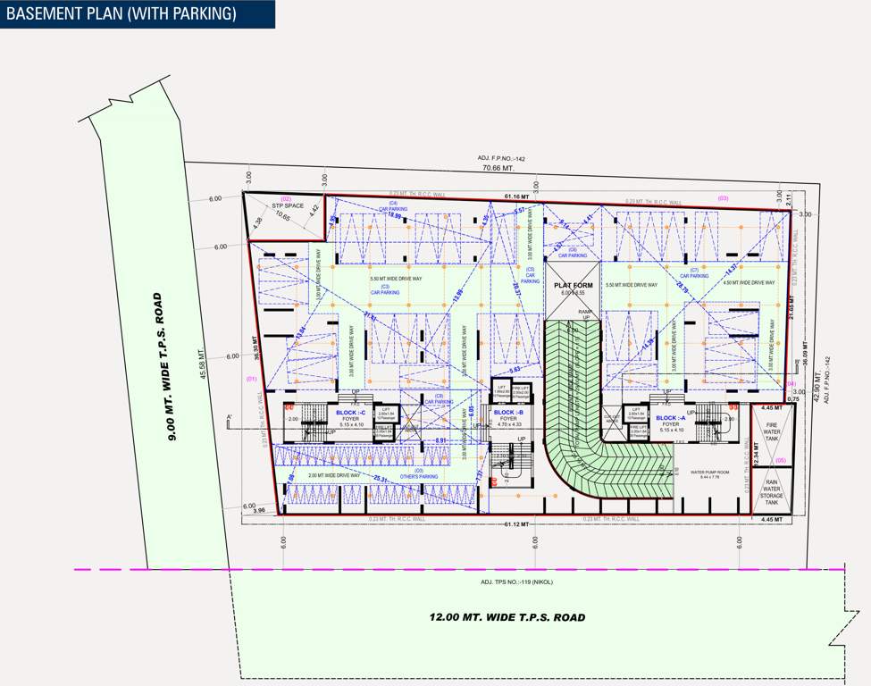  the cluster Block  A To C Basement Cluster Plan