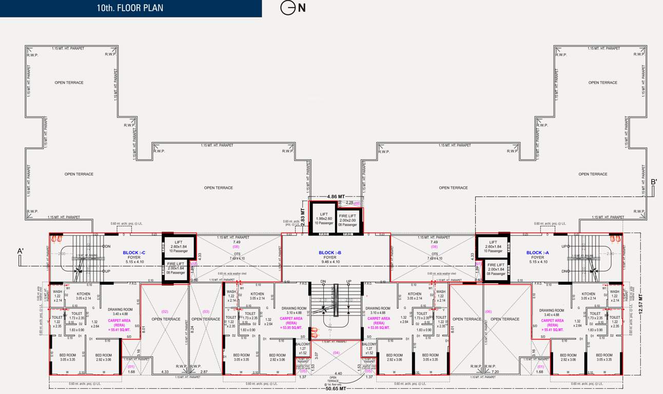  the cluster Block  A To C Cluster Plan For 10th Floor