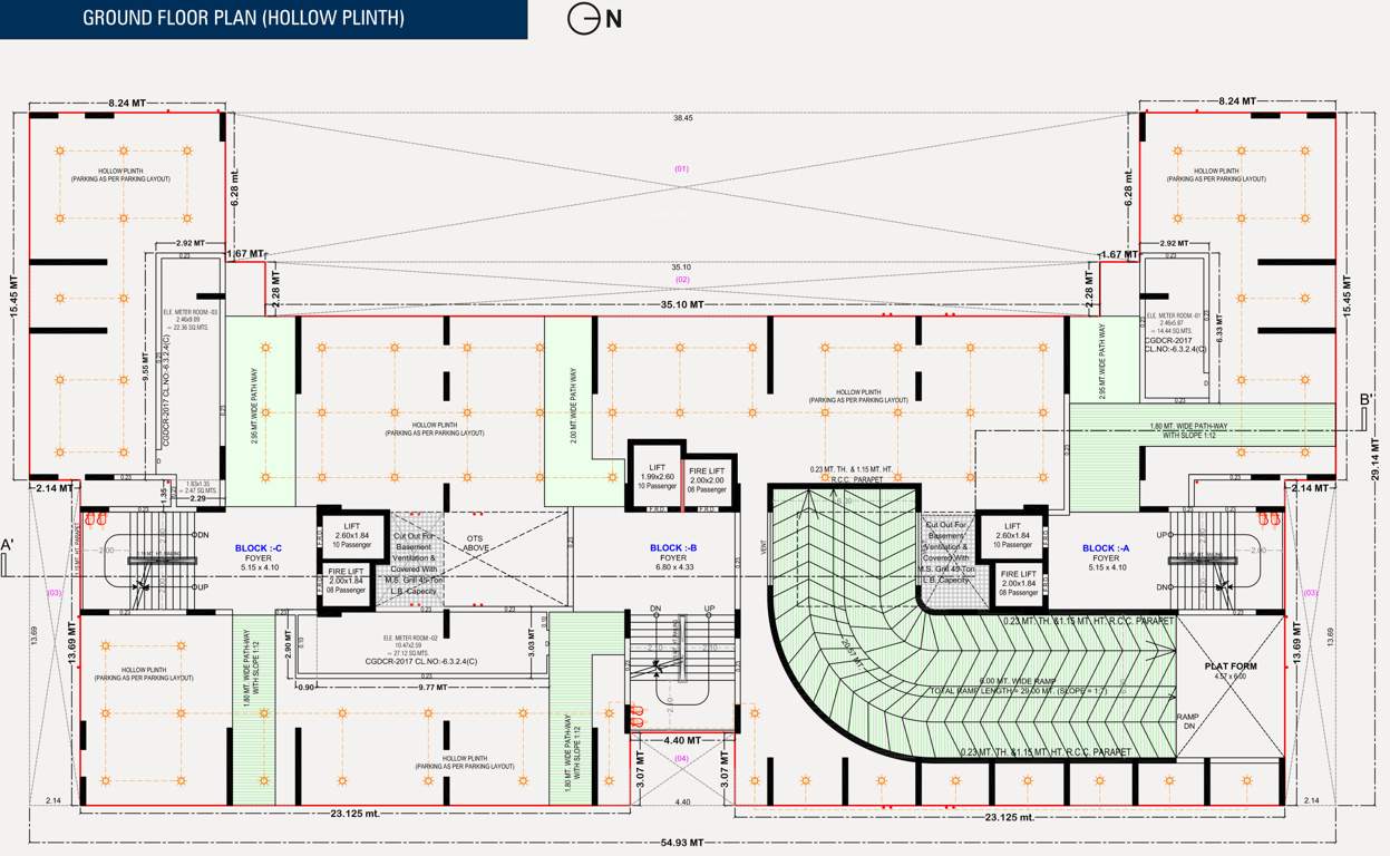  the cluster Block  A To C Cluster Plan For Ground Floor