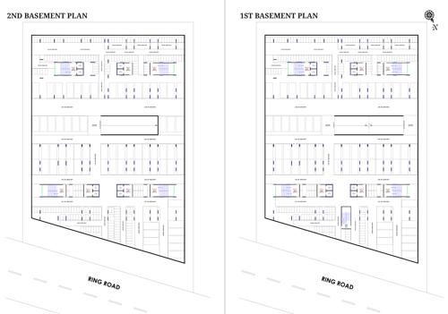  sankalp-sky Block A To D Cluster Plan for Basement 1 And 2 Floor