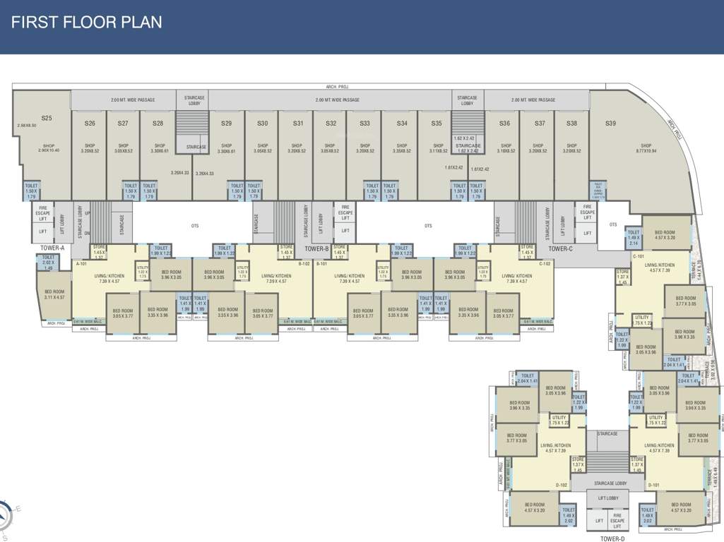  shree siddheshwar happylife A To D Cluster Plan For 1st Floor