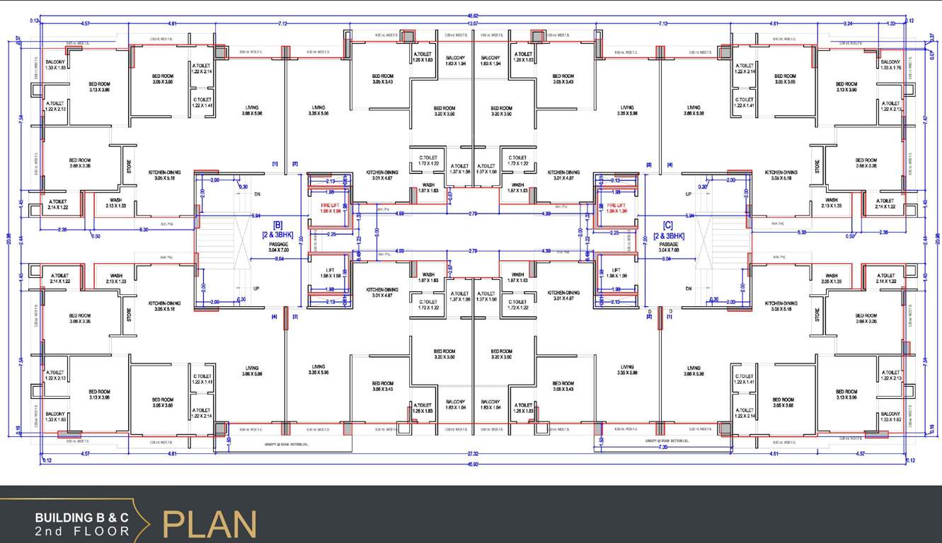  the grand malabar B & C Cluster Plan For 2nd Floor