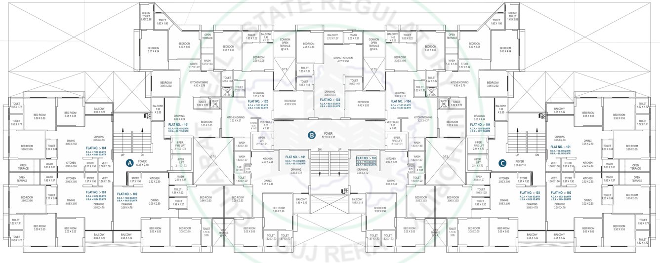  ralsi 130 Block A,B,C Cluster Plan For 1st Floor